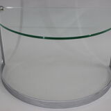 1980s Steel and Glass Side Table by Friedrich Moller for Ronald Schmitt Tische