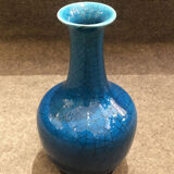 Vase craquelé bleu, XXe siècle