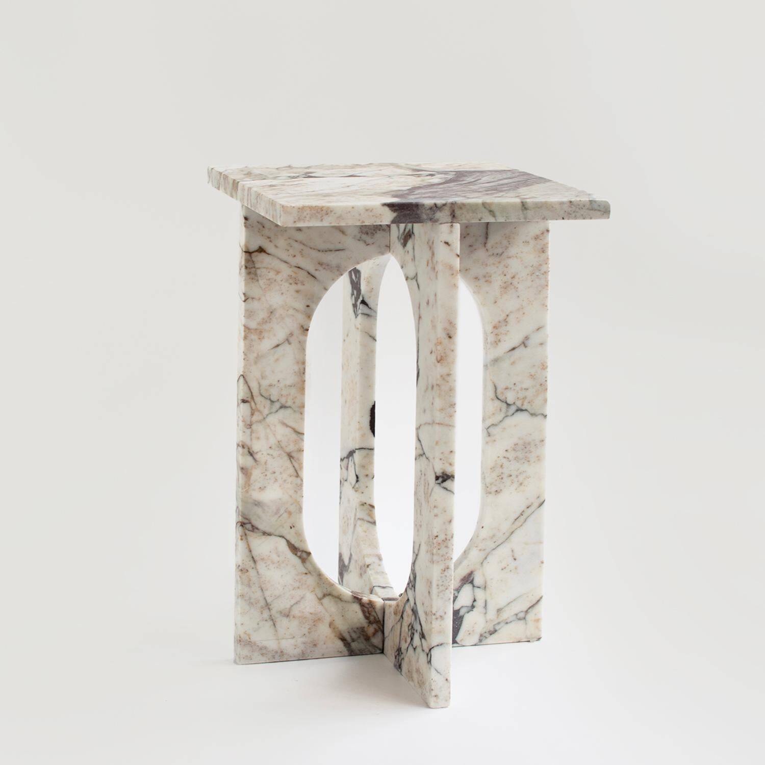Table d'appoint en marbre Calacatta "BOND"