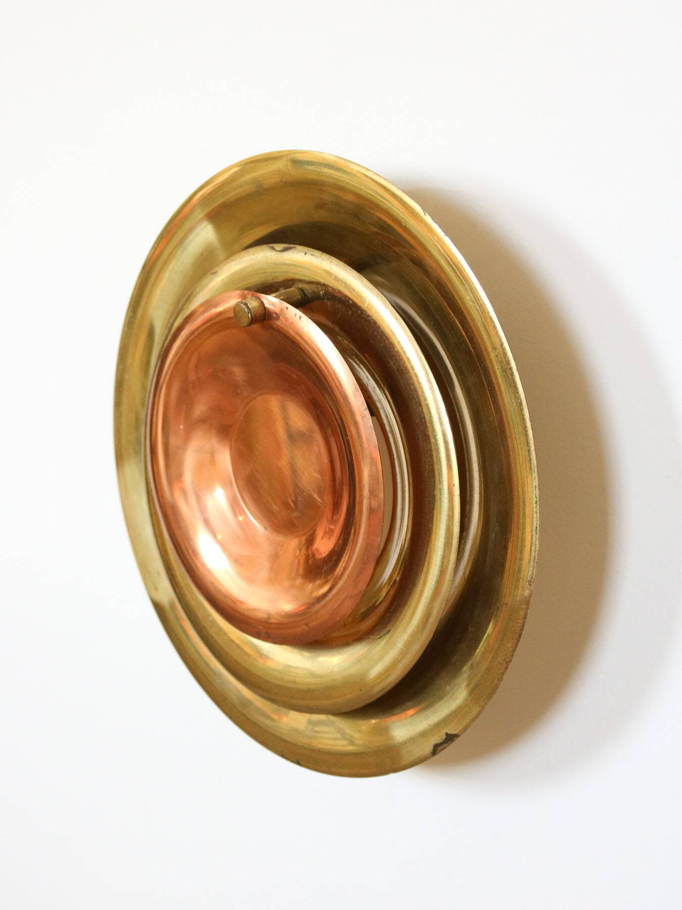 Mid-Century Cascading Wall Lamp in Brass and Copper, 1950s