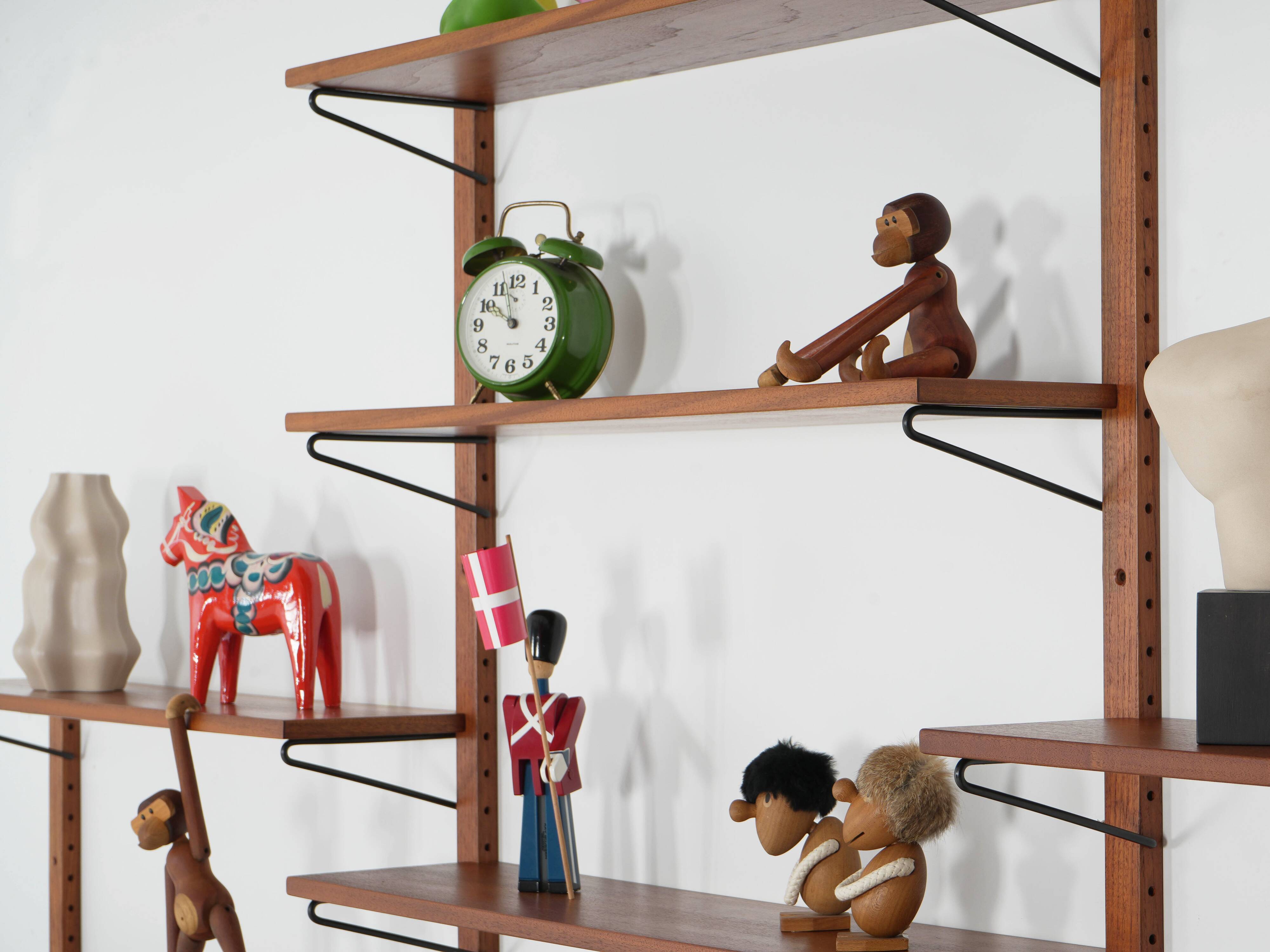 Modular shelving from the 1960s — Danish teak veneer wall system