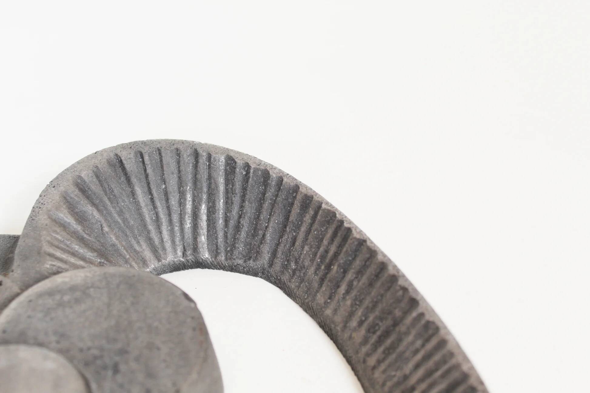Pair of brutalist wall decoration / door handles in cast aluminium