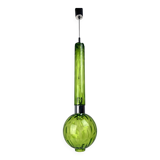 Midcentury extra large green glass tube pendant, Staff Leuchten 1960s-1970s
