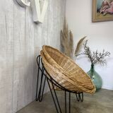Pair of wicker basket armchairs