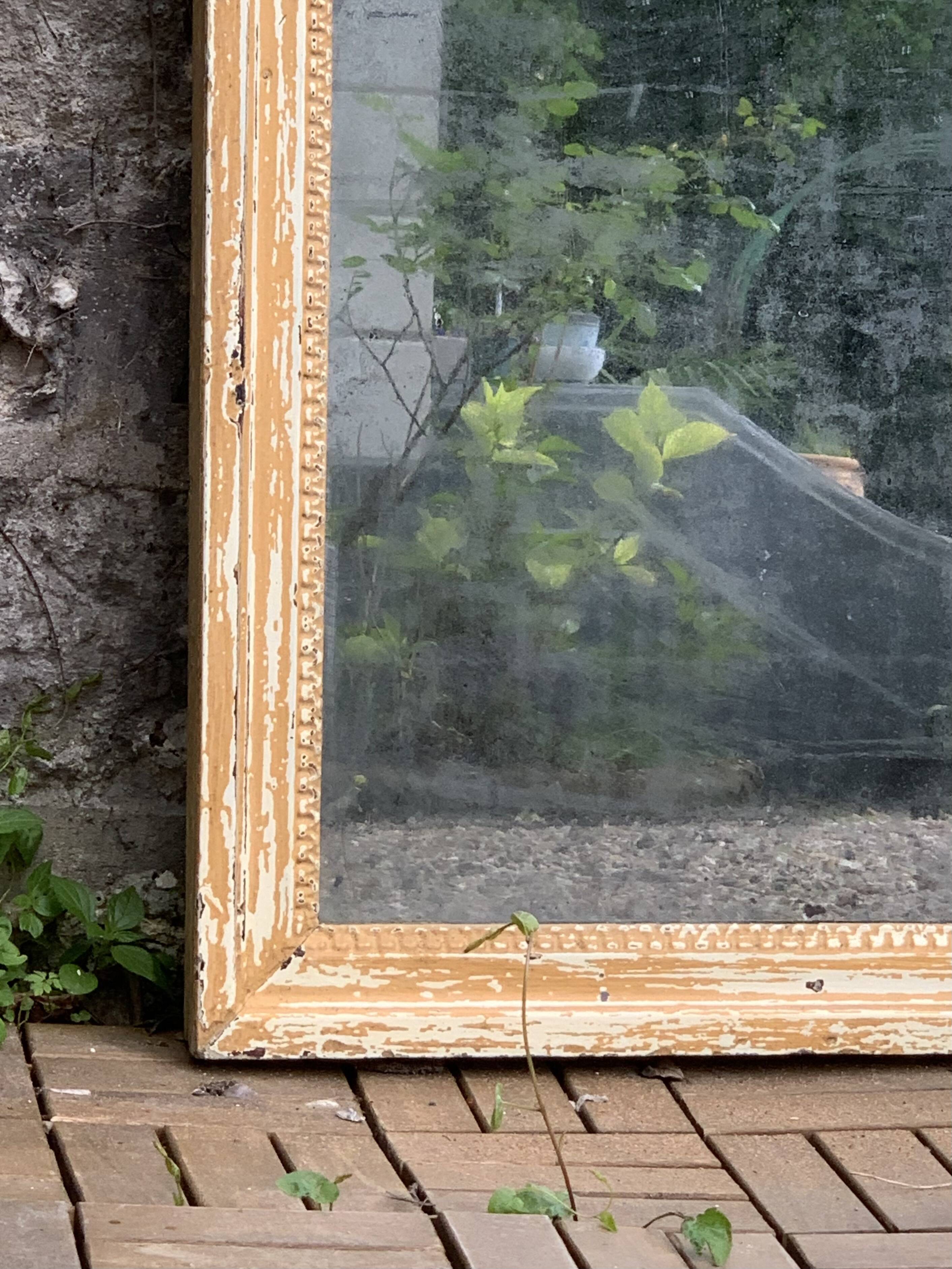 19th century mercury mirror patinated trumeau