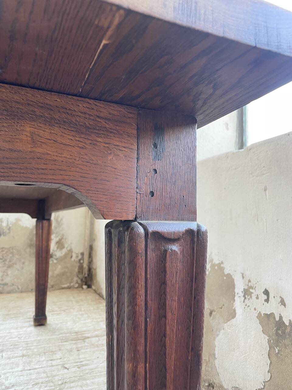 Solid oak farmhouse table 185cm