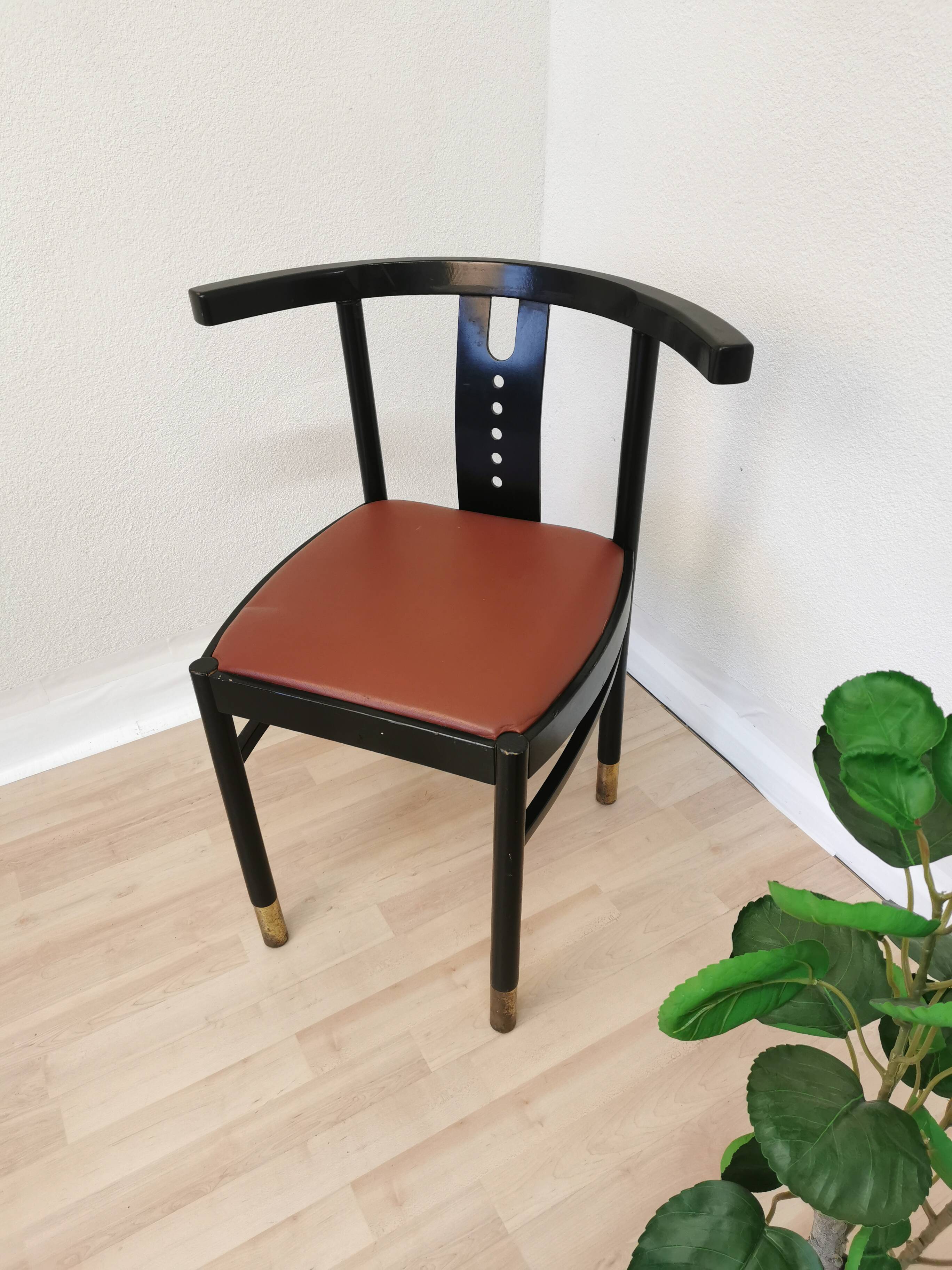 Vintage thonet original postmodern dine chair / made in 2000 vienna / bentwood dining chair / brown