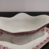 Iron earth gravy boat Moulin des Loups and Hamage Nord, red mulberry