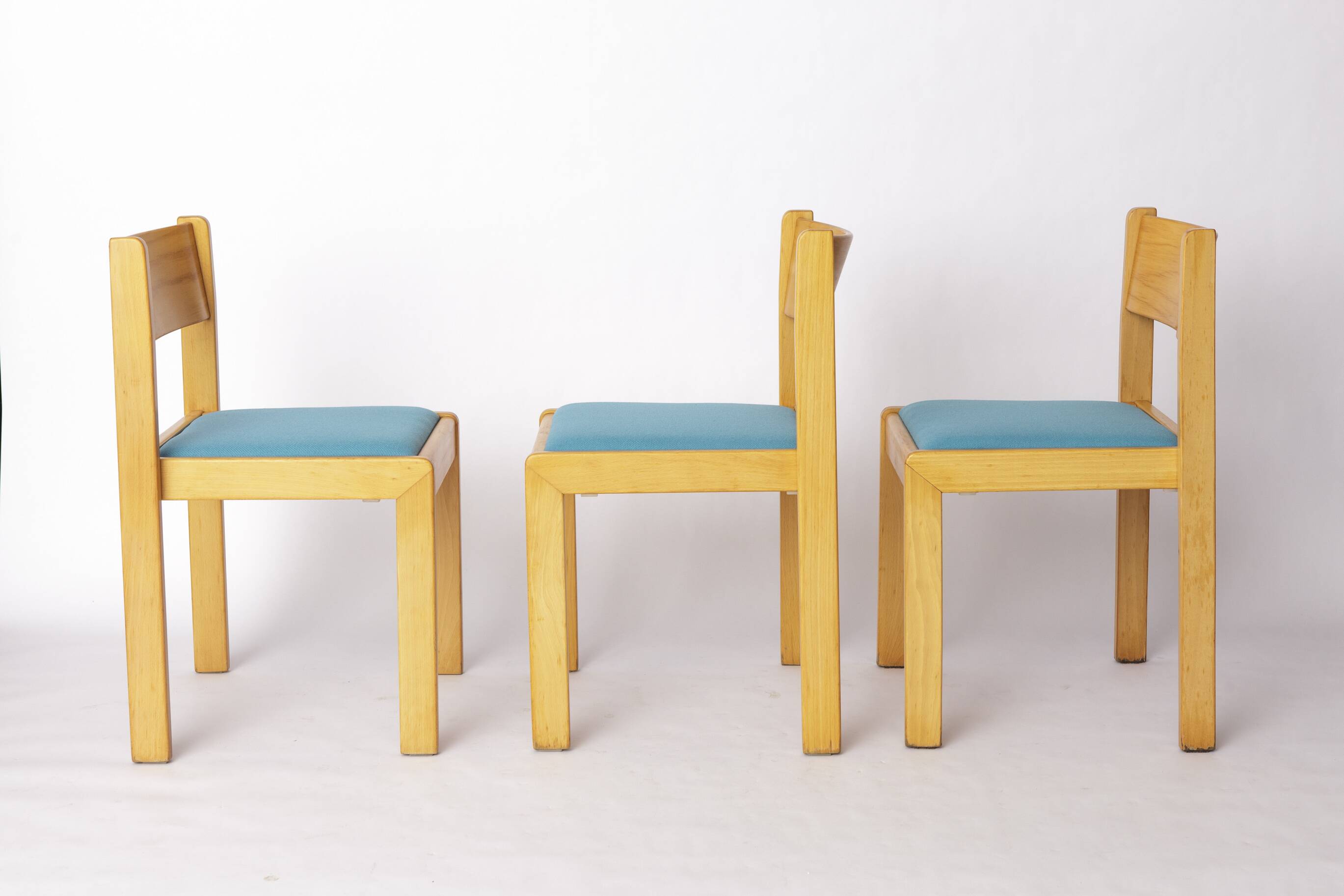 Set of 4 Vintage Flötotto Stacking Chairs – 1970s German Design, Beech Wood