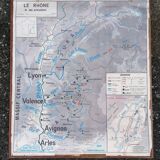 Ancienne affiche scolaire MDI France, le gros élevage et le Rhône.