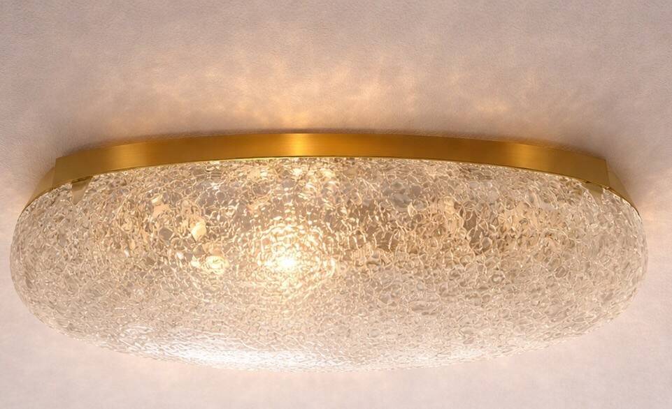 50 cm Murano glass and brass wall light - Egon Hillebrand. Germany 1970.