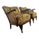 Set of 2 vintage wooden club armchairs