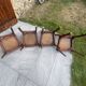 Set of four antique Louis XVI style chairs, wood and cane