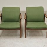 Pair of green GMF 64 armchairs by
Edmund Homa, Poland, 1960s