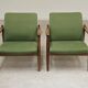 Pair of green GMF 64 armchairs by
Edmund Homa, Poland, 1960s