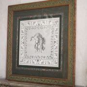Antique engraving of Mars and Venus, framed under glass, large frame, decoration.