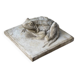Cement frog, signed A. Picot