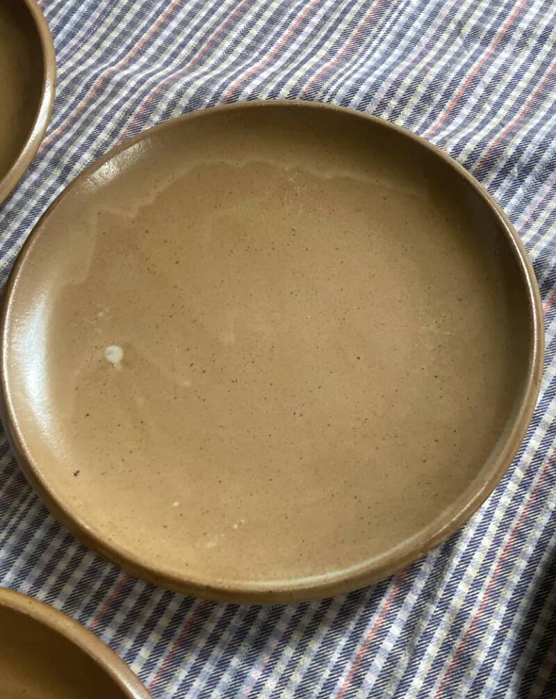 8 beige Berne stoneware plates wabi sabi
