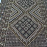 Vintage Berber Wool Carpet Hand-Knotted Antique Tunisian Brown
