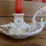 1917 hand-painted hand-held candlestick, dated, signed and numbered