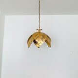 Gilded Italian Hollywood Regency palm leaf chandelier by Hans Kögl