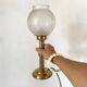 Lampe rétro pied colonne globe en verre