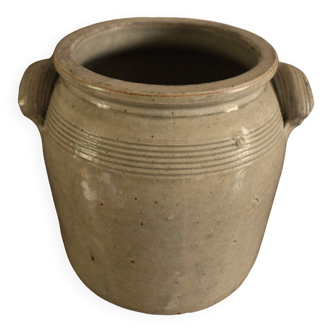 Glazed stoneware pot with two handles