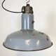 Midcentury grey enamel industrial ceiling lamp, 1950s