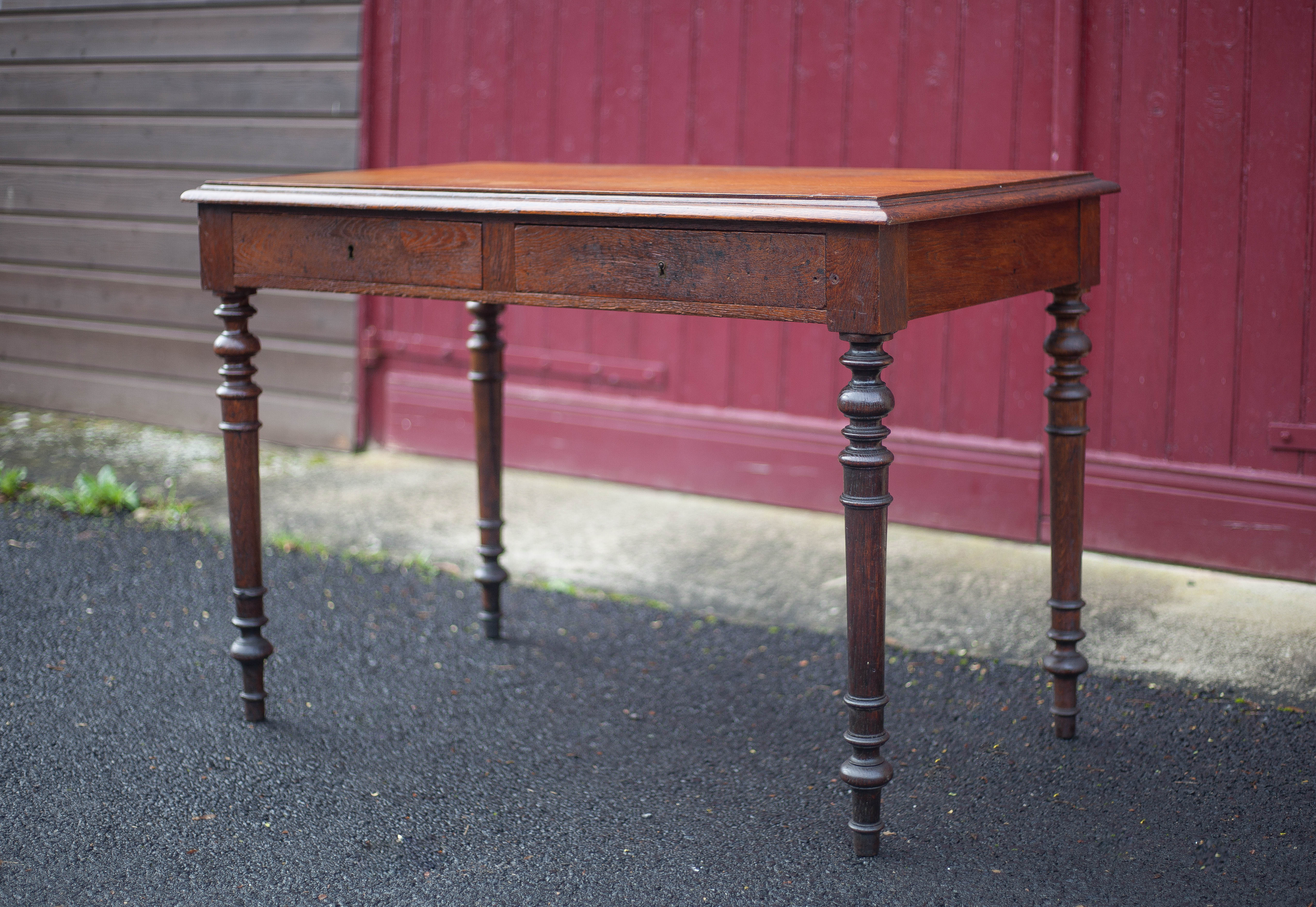 Table or desk Louis Philippe with two drawers