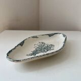 Antique Terre de Fer dish with carnation decoration from Clairefontaine