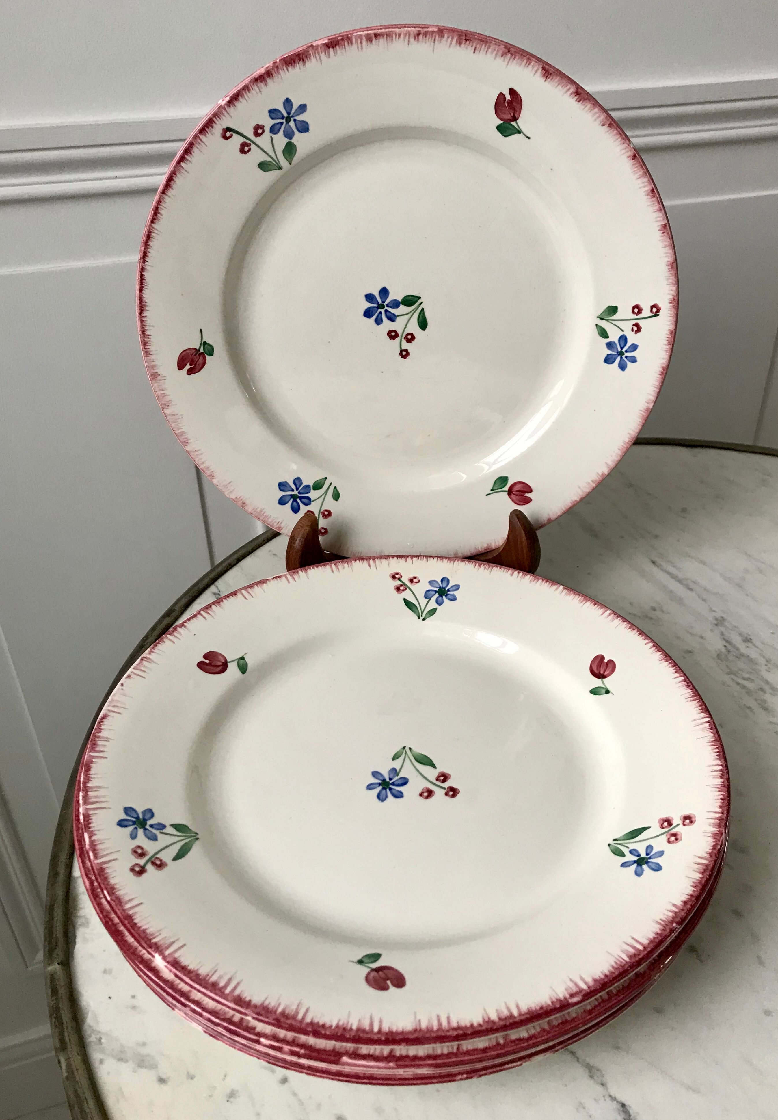 Set of 5 flat plates badonviller model "dany" years 30-40