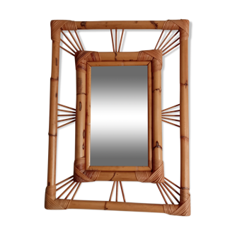 Antique bamboo mirror