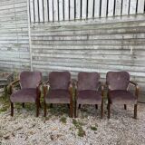 4 vintage velvet armchairs