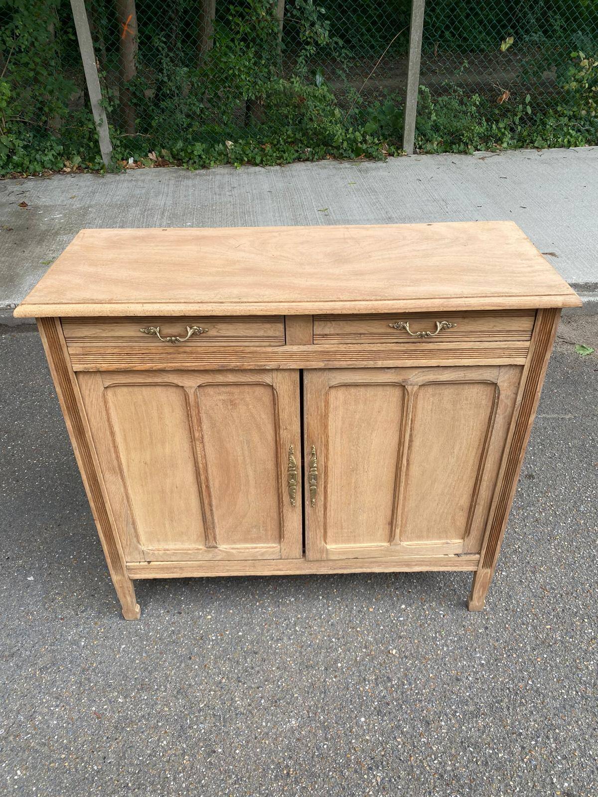 Vintage Parisian Art Deco sideboard renovated in wood 1945