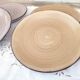 Lot de 6 assiettes à dessert en faïence van well en camaïeu de brun, ocre et gris, liseré brossé