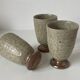 Trio de vases en grès émaillé de La Borne par Christine Pedley
