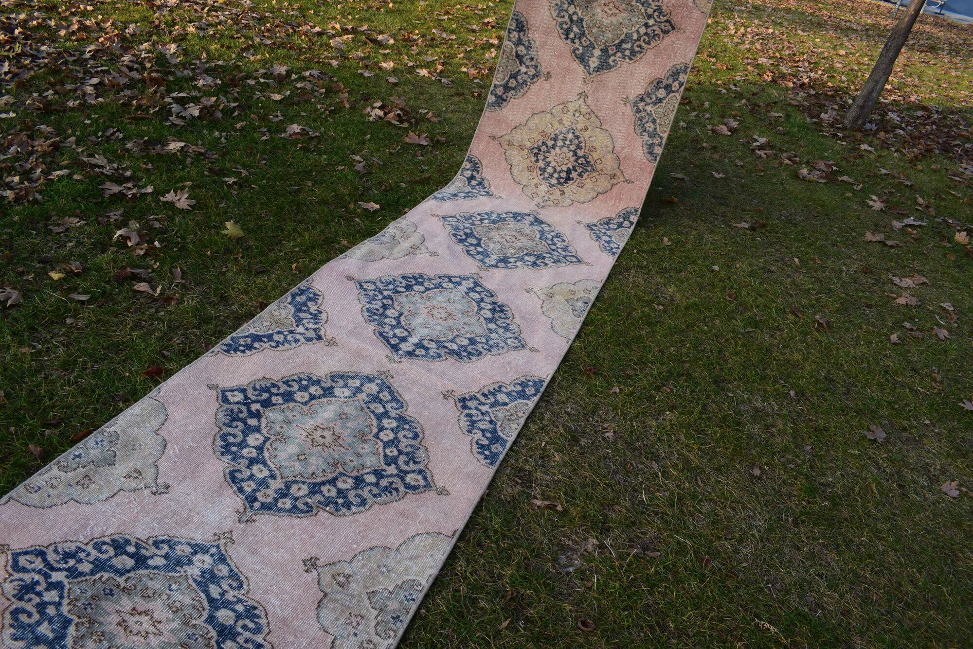 Vintage Turkish hallway rug 86x715 cm