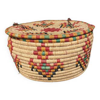 African raffia lidded box