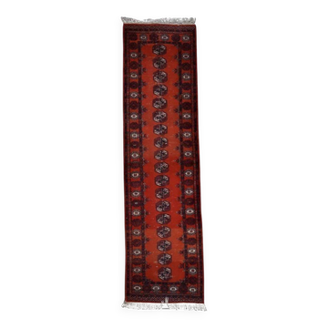 Handmade vintage Uzbek Bukhara runner rug 81cm x 291cm 1950s - 1С1154