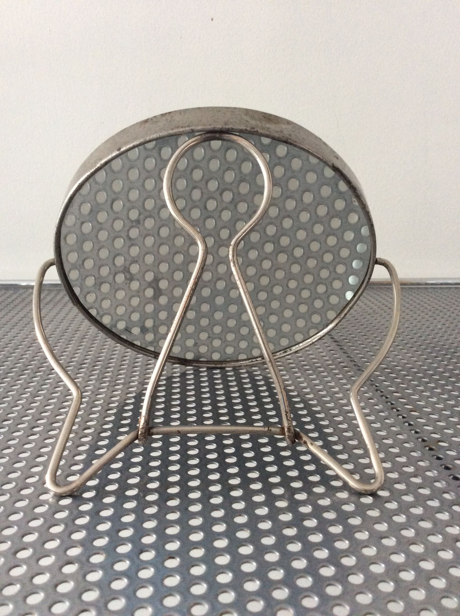 Round barber mirror from the 50s double-sided