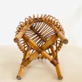 Rattan stool by Franco Albini for Vittorio Bonacina, Italy 60s