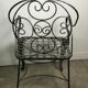 Garden chairs and armchairs (series of 4) vintage 1980 in wrought iron