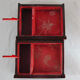 Chinese wooden jewelry box adorned with jade plates