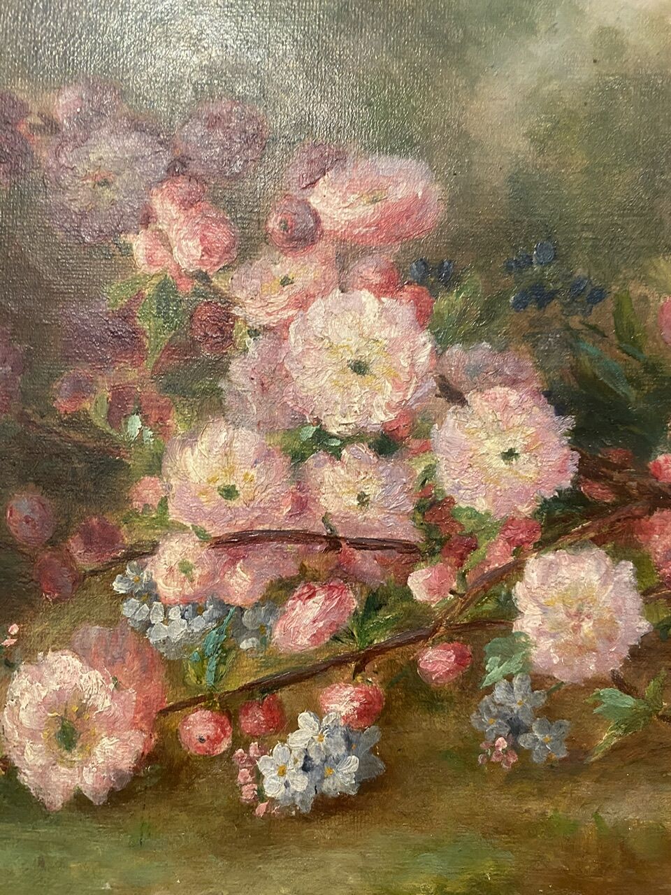 Old painting, still life, signed Monk, late nineteenth century early twentieth century