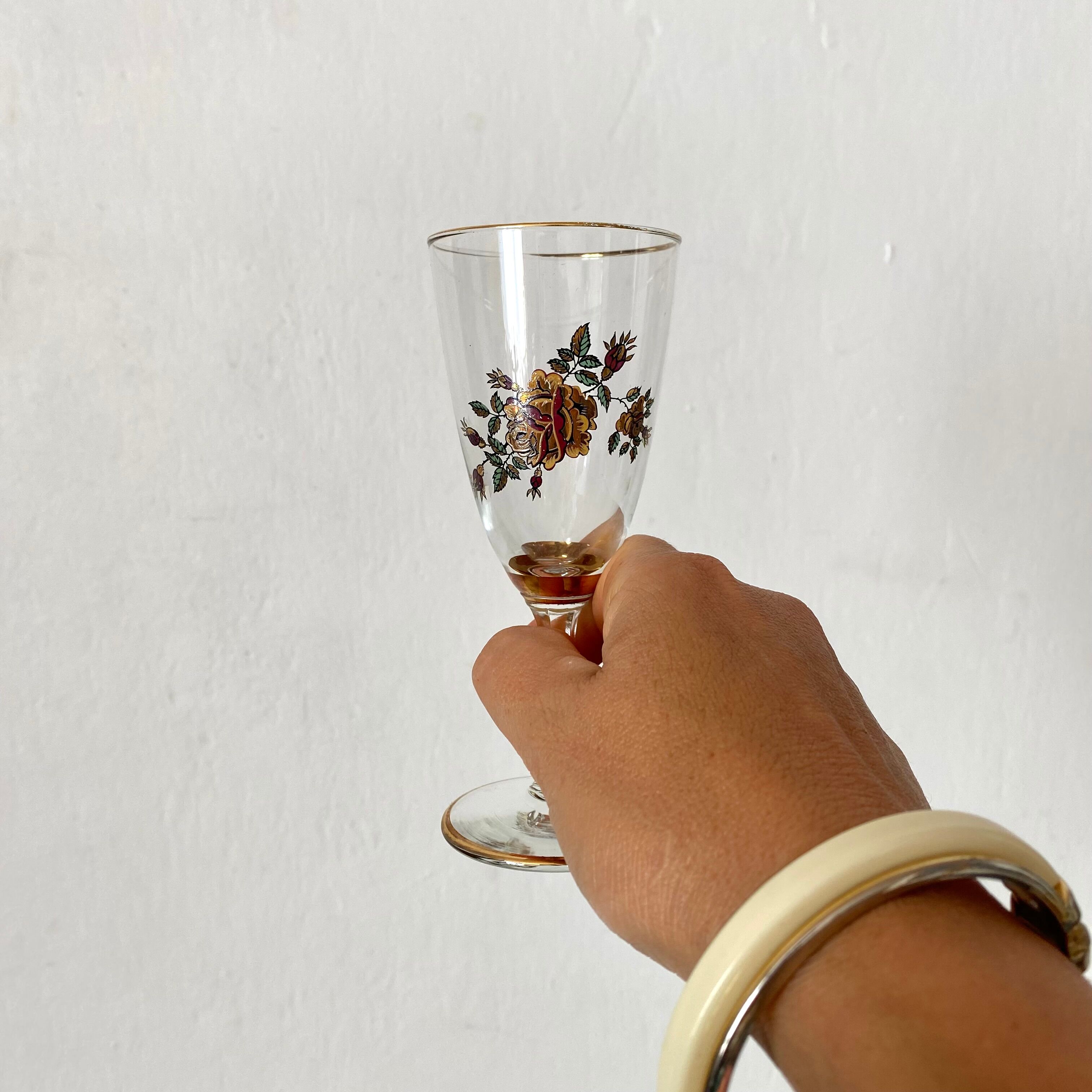 New vintage champagne flutes, 60s, La louvière