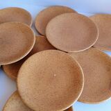 Set of 10 dessert plates Gres Chantilly Longchamp France