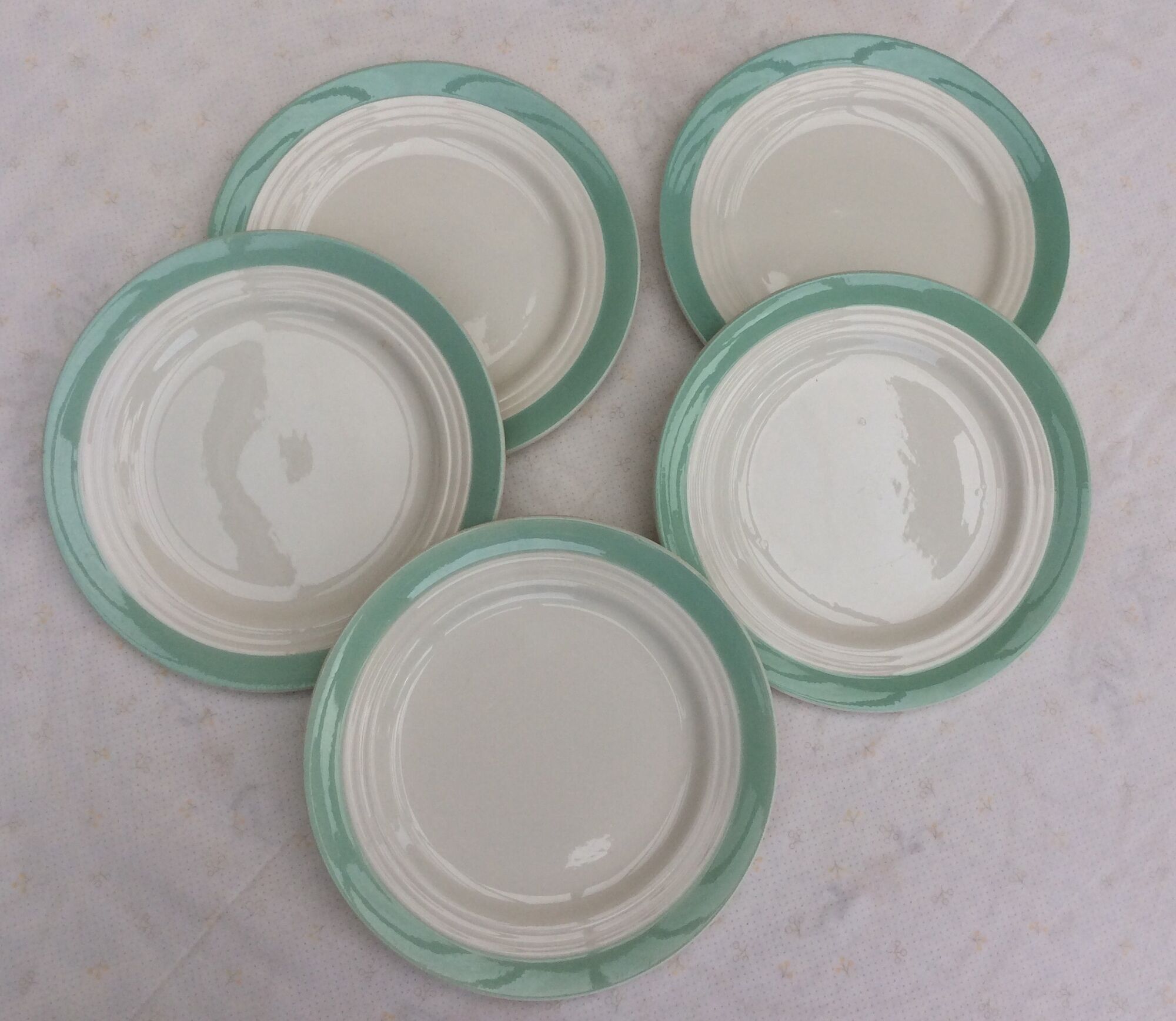 Set of 8 plates Ceranord St-Amand semi-porcelaine