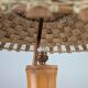 Bamboo and rattan table lamp with woven shade, 1950s