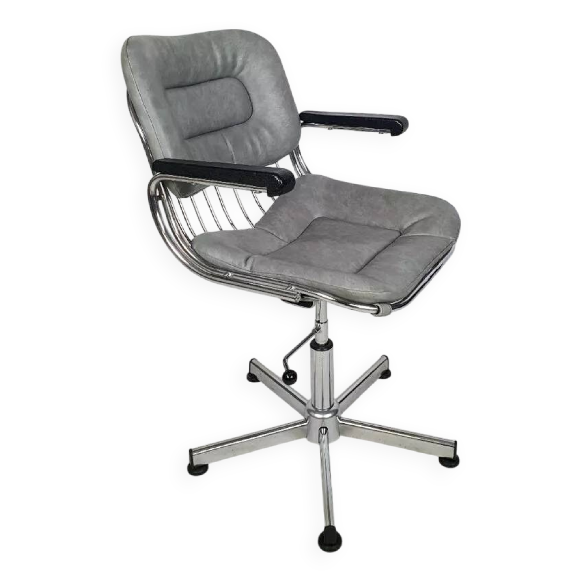 Vintage chrome swivel armchair