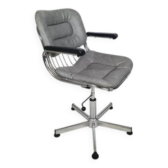 Fauteuil pivotant vintage chromé